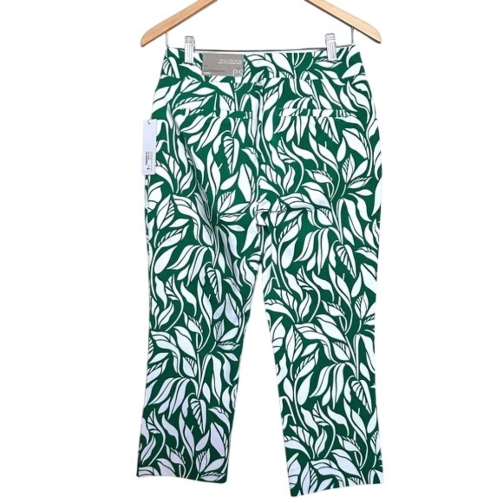 Soft Surroundings Superla Slim Leg Crop Pants Leaf Print Ankle Pants Size 6/8 - Picture 12 of 15